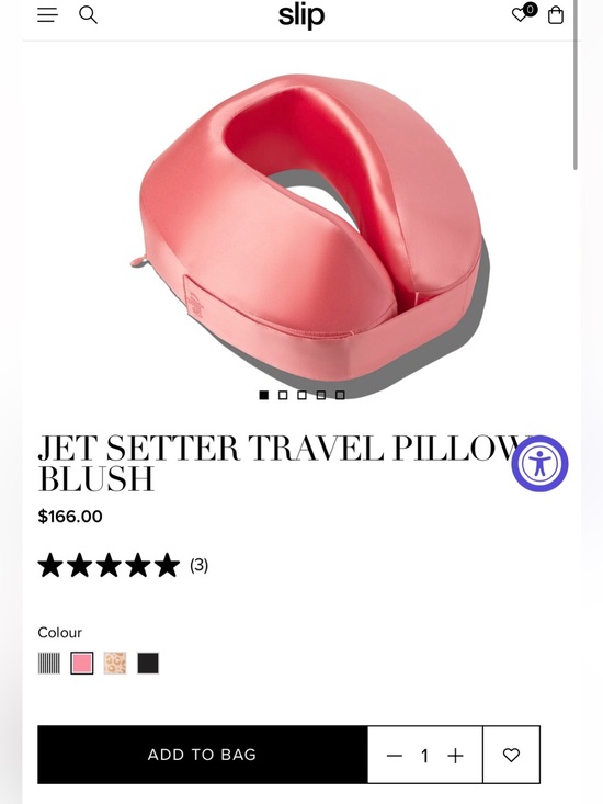Slip Accessories - Slip Silk Jet Setter Travel Pillow – Blush (BNWT)